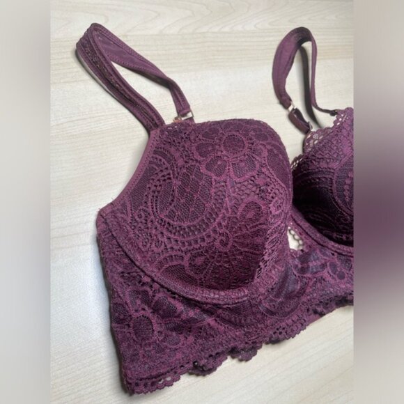 Aerie 34C Bra Lace Sexy Real Power Balconette Feminine 34 C Light Lined Romantic - Picture 8 of 16